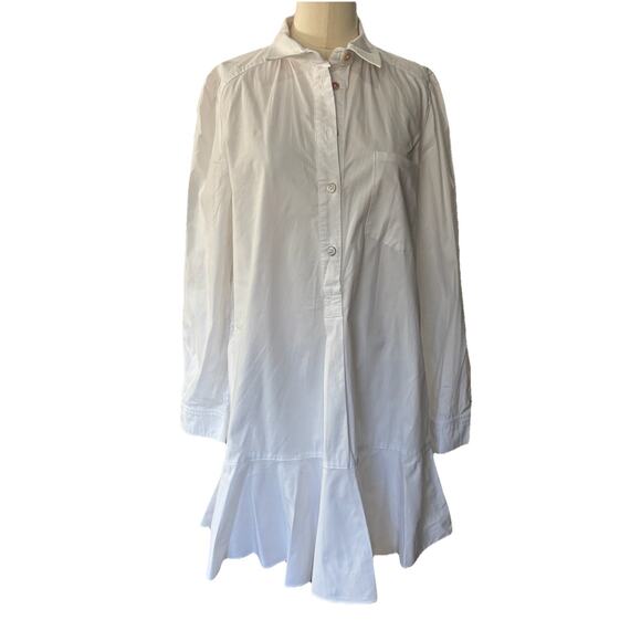 Tuckernuck White Cotton Poplin Callahan Shirt Dress Minimalist Crisp Size Medium - Picture 7 of 16